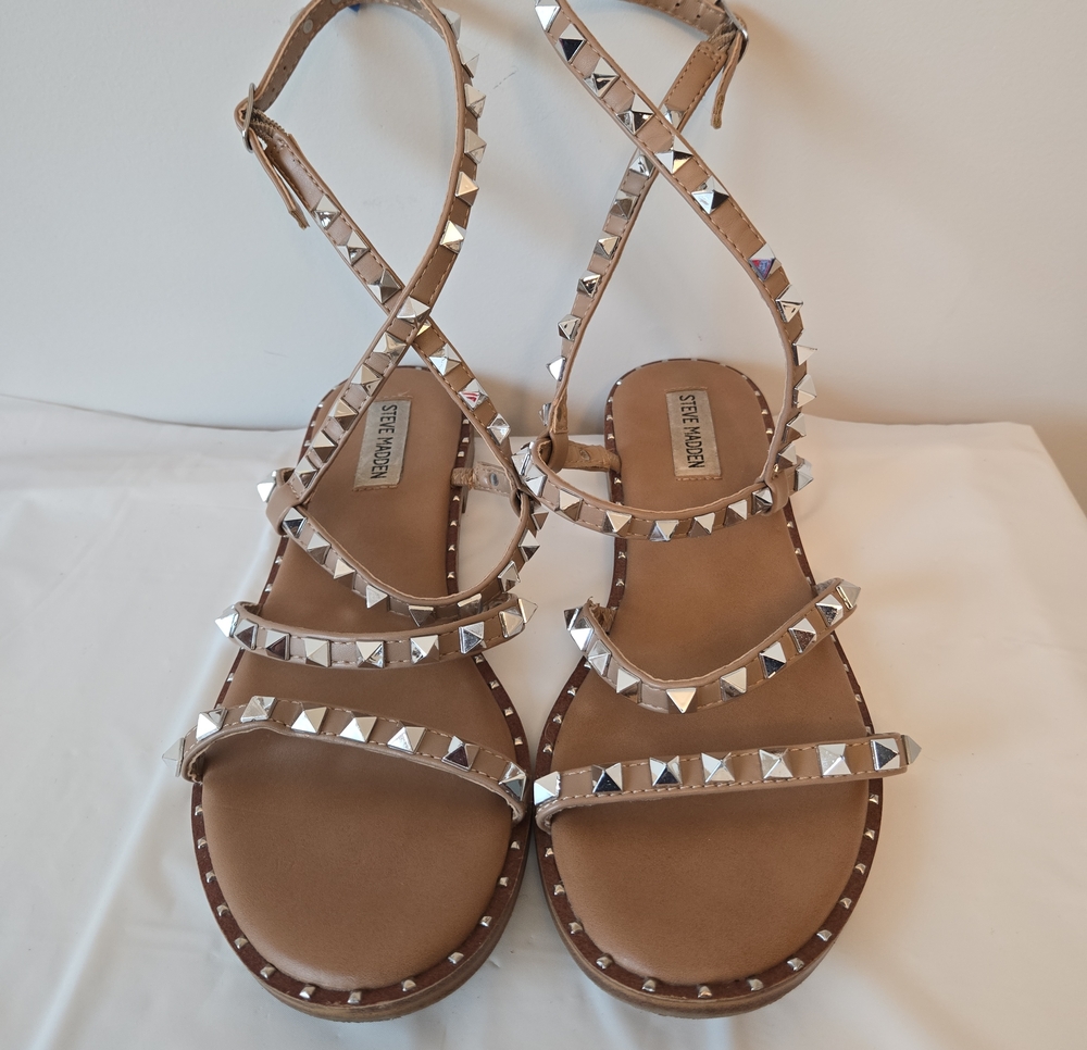 Steve Madden Studded Tan Sandals – Size 9 - Picture 5 of 8